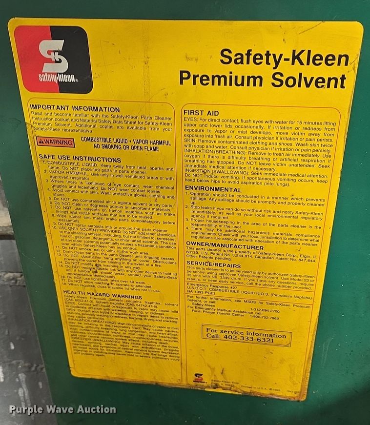 image for item EH8509 Safety Kleen 23.0 parts washer