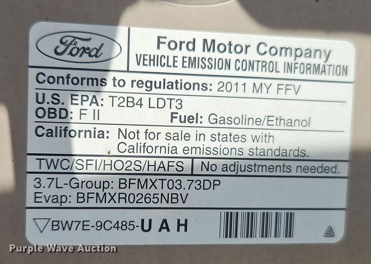 image for item EI8776 2011 Ford F150 SuperCab pickup truck