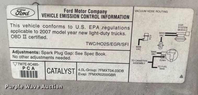 image for item EJ3423 2007 Ford Explorer SUV