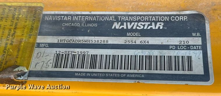 image for item EN3007 1998 International  2554 dump truck