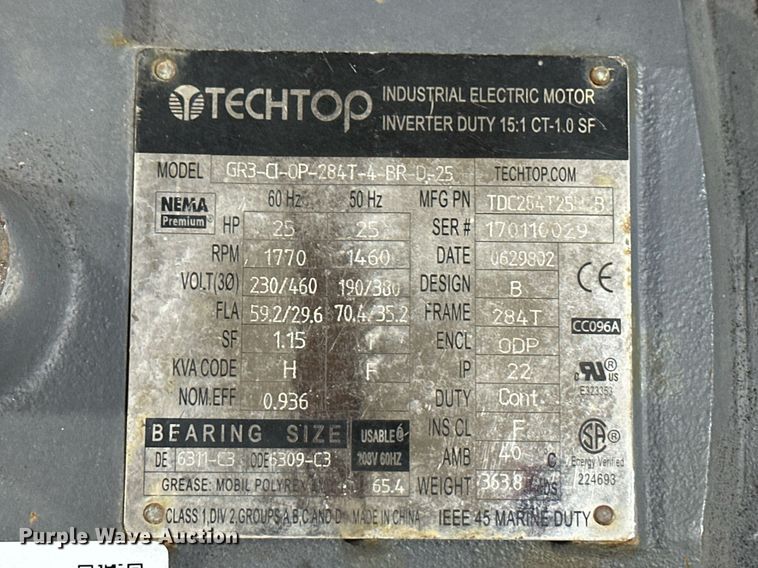 image for item ER8642 Techtop GR3-CI-0P284T-4-BR-D25 electric motor