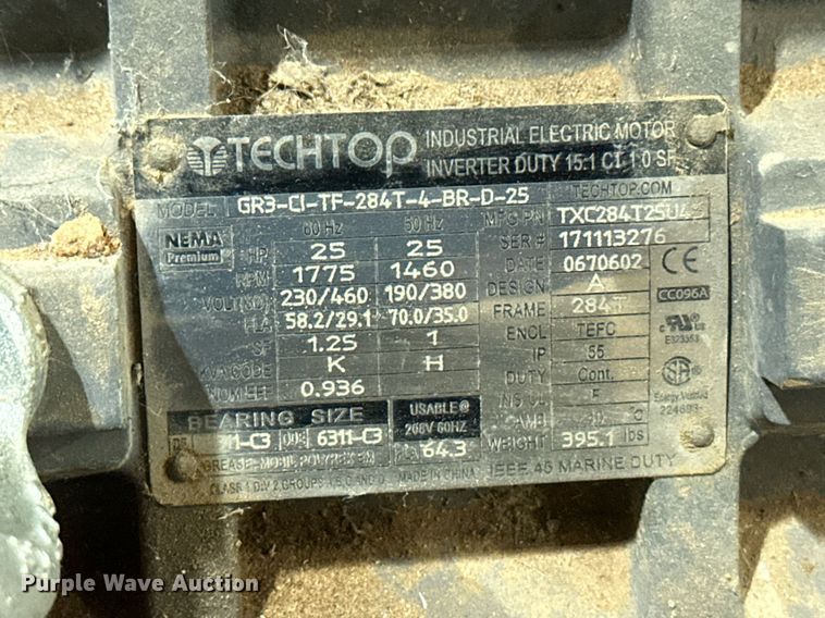 image for item ER8643 Techtop GR3-CI-TF-284T-4-BR-D-25 electric motor