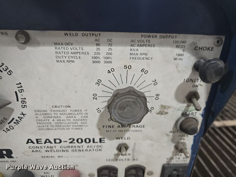 image for item NI9374 Miller AEAD-200LE welder/generator