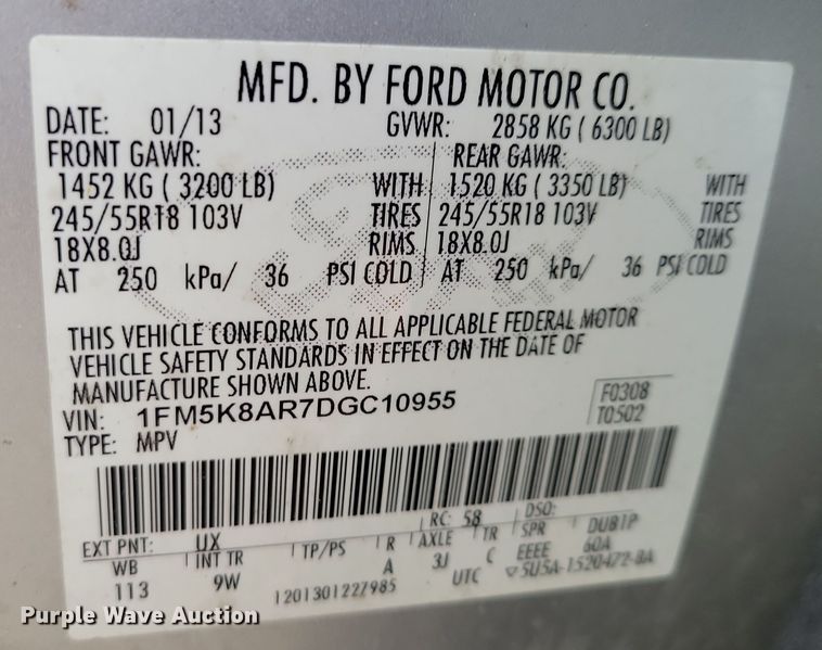 image for item OH9487 2013 Ford Explorer Police Interceptor  SUV