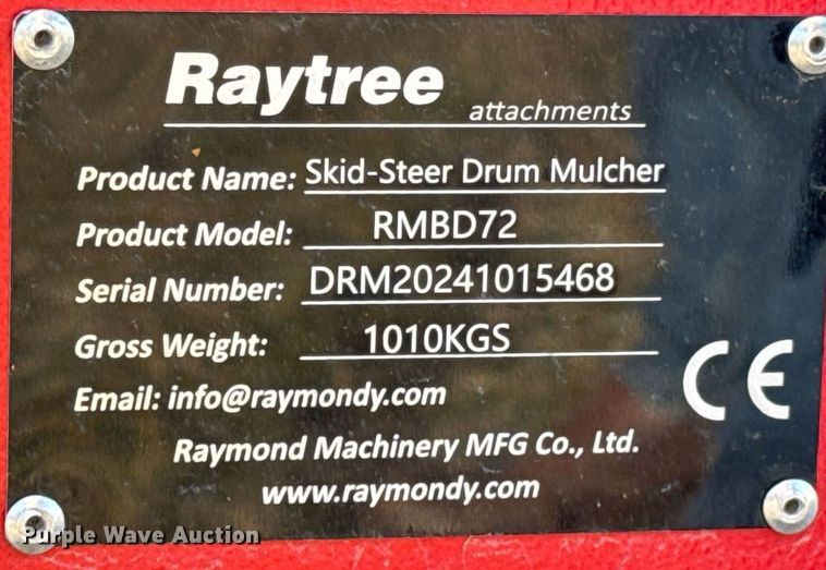 image for item DO0099 Raytree RMBD72 skid steer mulcher