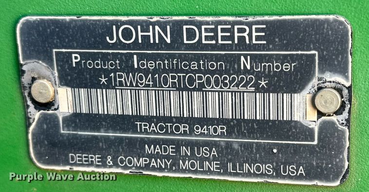 image for item DP6102 2012 John Deere 9410R 4WD tractor