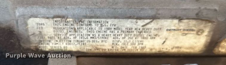 image for item DX3900 1989 White GMC semi truck