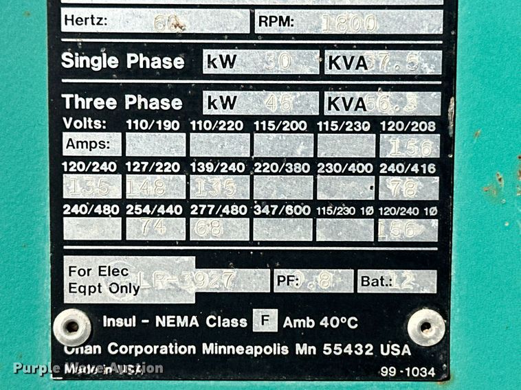 image for item ER8605 Onan generator
