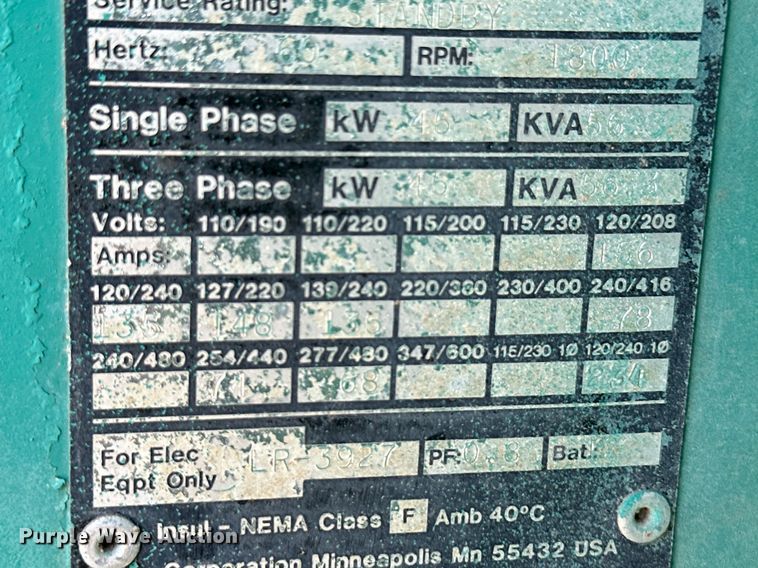 image for item ER8606 Onan 45.0EM-15R/20667M generator