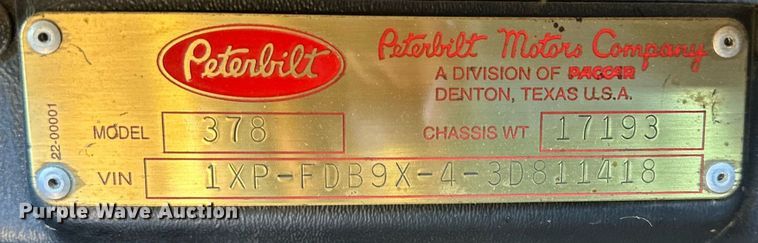 image for item DP6097 2003 Peterbilt 378 semi truck