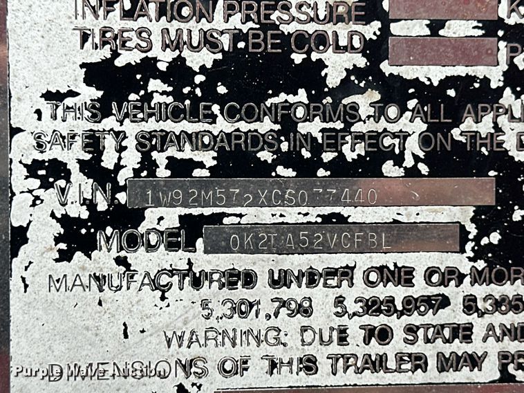 image for item ER8579 2012 Wilkens walking floor trailer