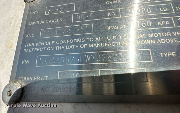 image for item ER8583 2013 Great Dane refrigerated van trailer