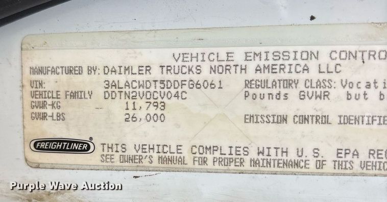 image for item OK9502 2013 Freightliner Business Class M2 box truck