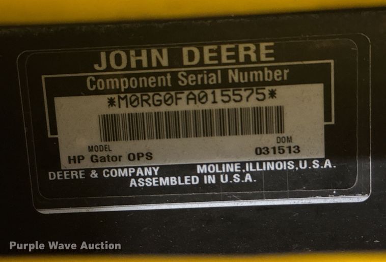 image for item DO0225 2013 John Deere Gator 825 utility vehicle