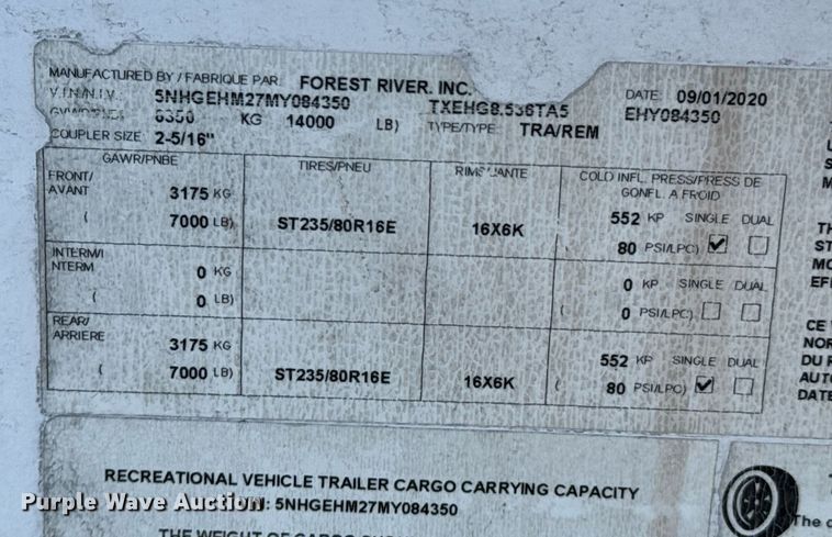 image for item DO0227 2021 Forest River CargoMate  enclosed cargo trailer
