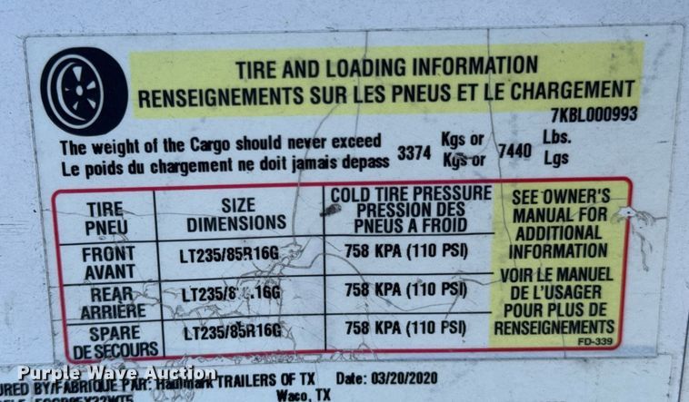 image for item DO0228 2020 Haulmark EGGP85X32WT5 enclosed cargo trailer