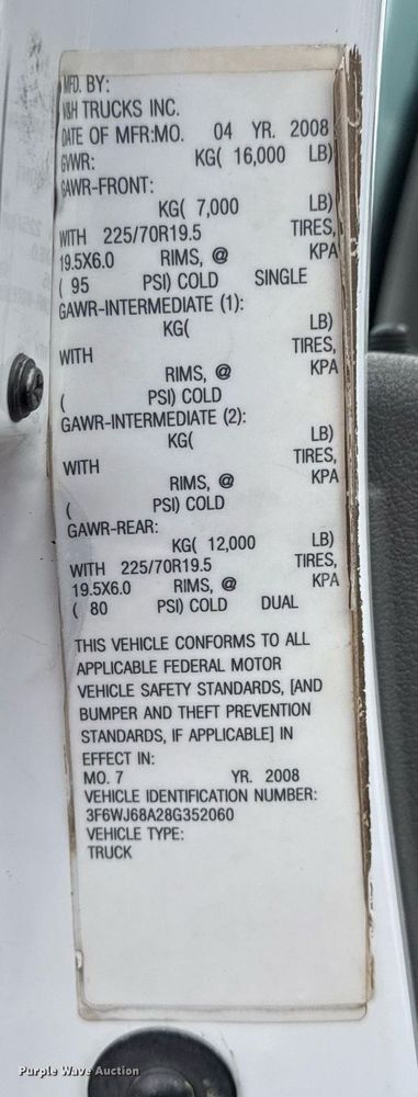 image for item EG2444 2008 Sterling Bullet Crew Cab flatbed truck