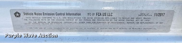 image for item EI4114 2018 Dodge Ram 4500 Crew Cab truck cab and chassis