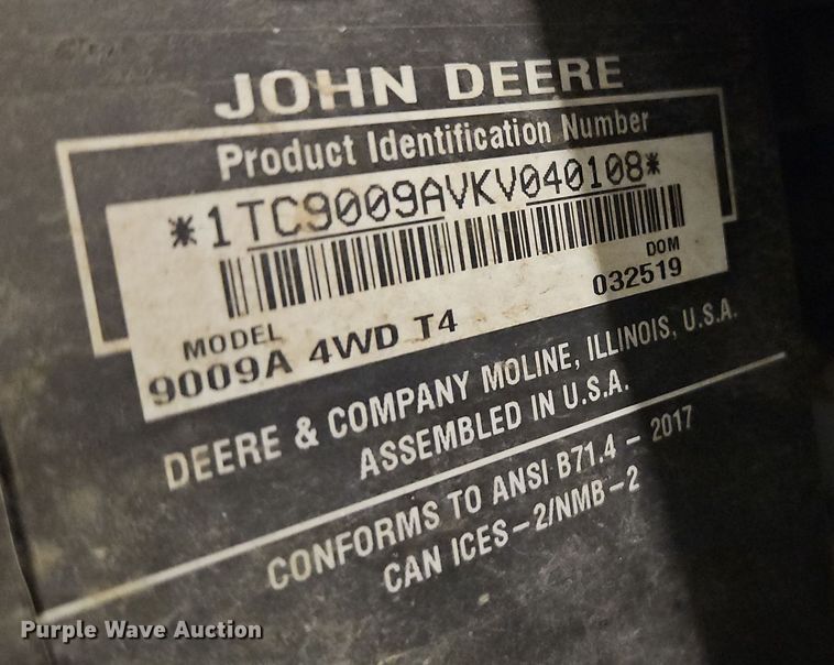 image for item EI8761 John Deere 9009A Terrain Cut ZTR lawn mower