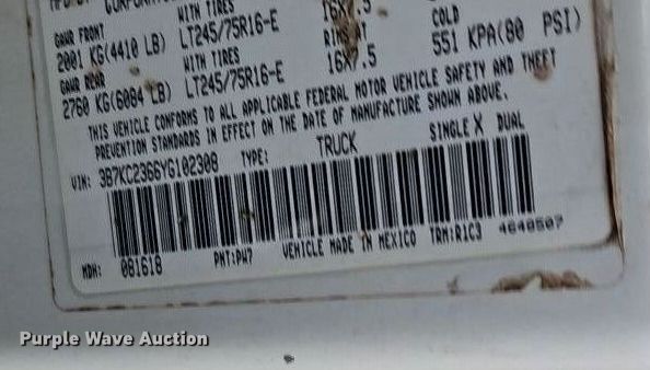 image for item EI8775 2000 Dodge Ram 2500 Quad Cab pickup truck