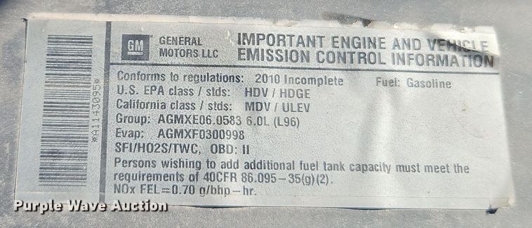 image for item EI8787 2010 Chevrolet G3500 box truck