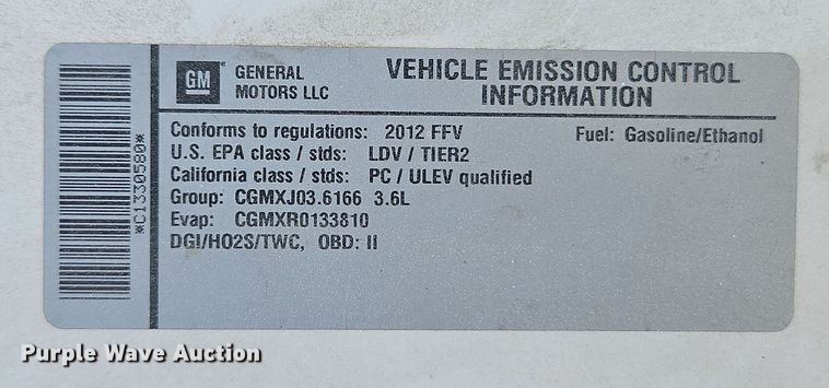 image for item EI8793 2012 Chevrolet Impala 