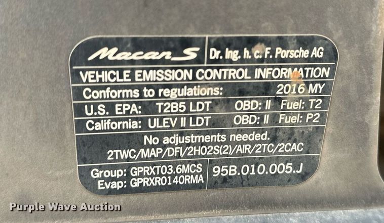 image for item EJ5328 2016 Porsche Macan S SUV