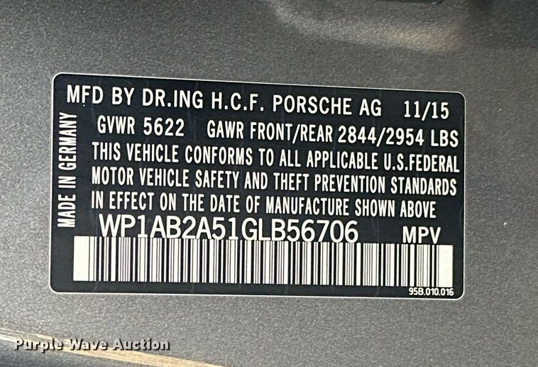 image for item EJ5328 2016 Porsche Macan S SUV