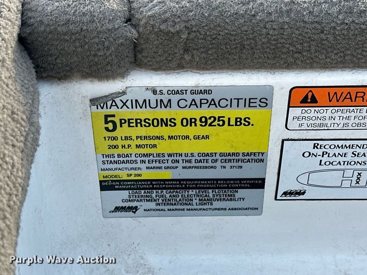 image for item EJ5332 2003 Procraft 200 Super Pro boat