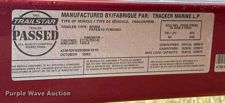 image for item EJ5332 2003 Procraft 200 Super Pro boat