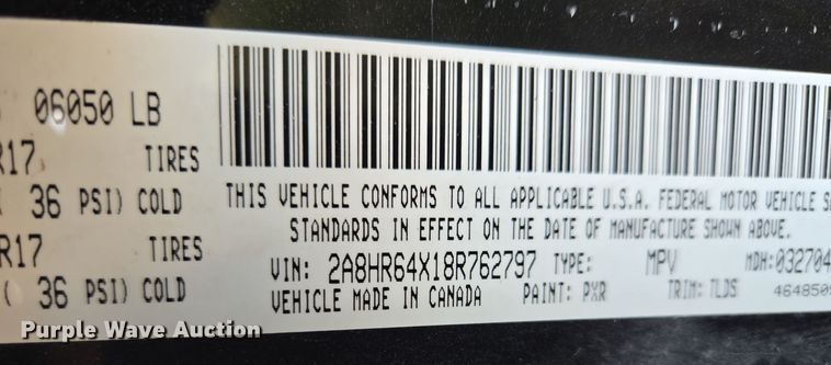 image for item EQ3884 2008 Chrysler Town & Country  van