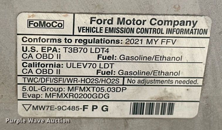 image for item ER4796 2021 Ford F150 SuperCrew pickup truck