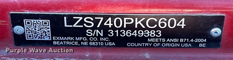 image for item ER4808 2013 Exmark LZS740PKC604 S-Series ZTR lawn mower