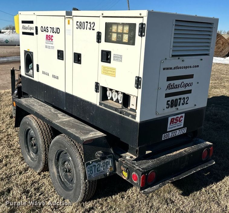 image for item ER8652 2005 Atlas Copco QAS 78JD generator