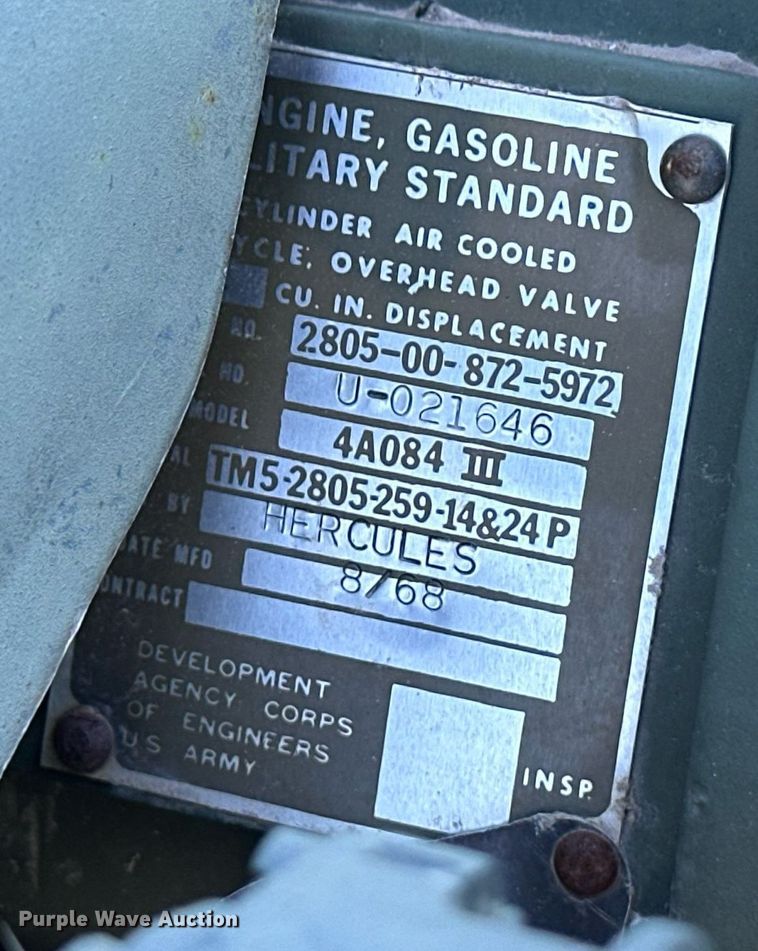 image for item ER8655 1968 Hercules 4A084 III generator