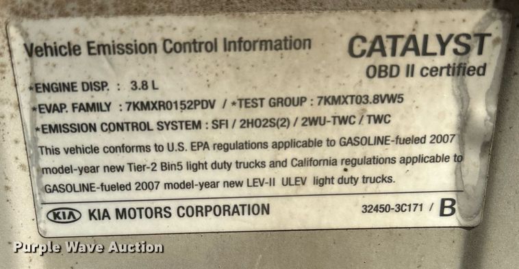 image for item NJ9740 2007 Kia Sedona LX van