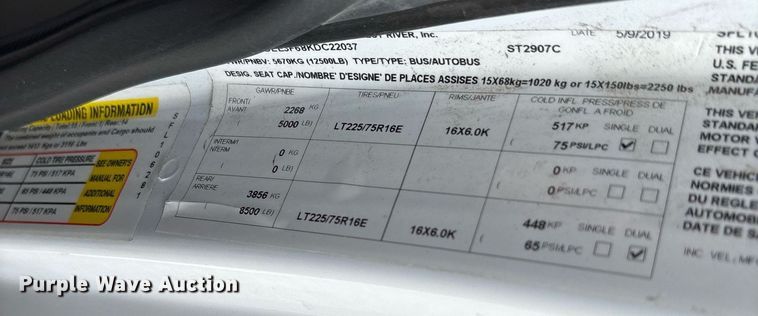 image for item OK9512 2019 Ford E350 shuttle bus