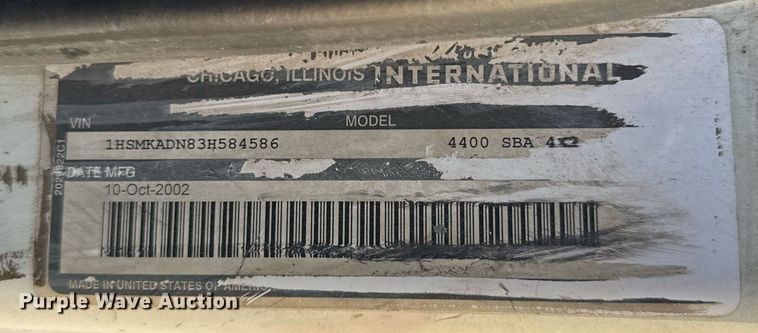 image for item DH9729 2003 International 4400 utility / service truck