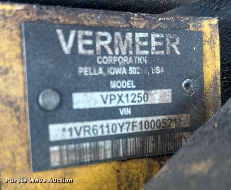 image for item DH9750 2015 Vermeer RTX1250 cable plow