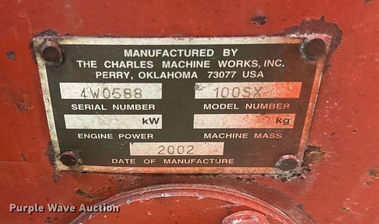 image for item DH9755 2002 Ditch Witch 100SX cable plow