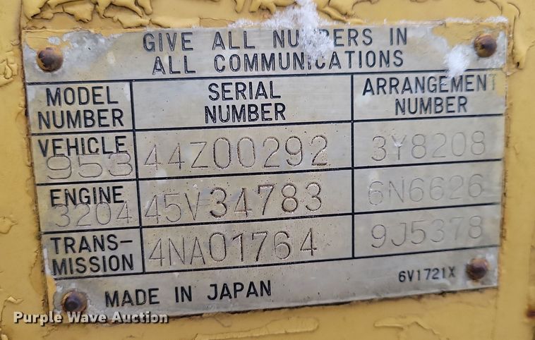 image for item DN3667 1982 Caterpillar 953 track loader