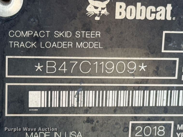 image for item DO0237 2018 Bobcat T870 tracked skid steer loader