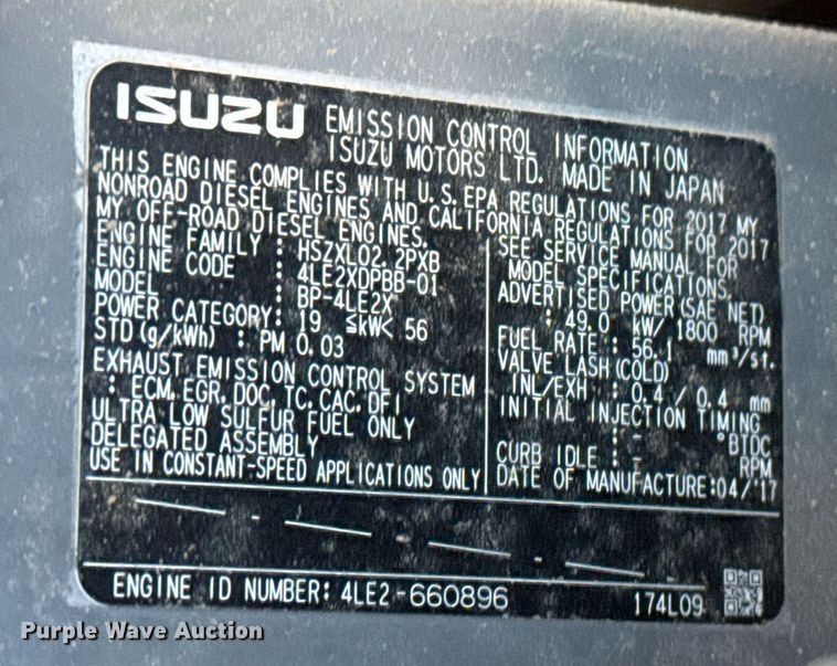 image for item DO2589 2017 MultiQuip Whisper Watt DCA-45 generator