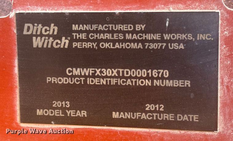 image for item DO2594 2013 Ditch Witch FX30 vacuum excavator