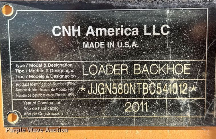 image for item DO2597 2011 Case 580N backhoe