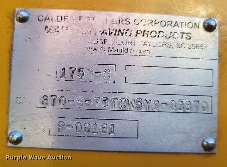 image for item DS5193 2019 Mauldin 1750-C paver