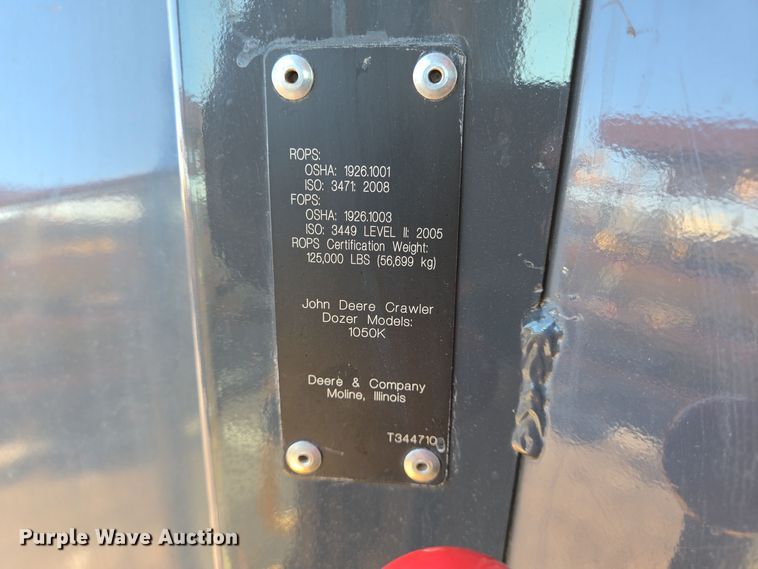 image for item DT5466 2016 John Deere 1050K dozer