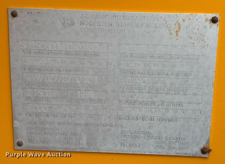 image for item EG2450 1998 JCB 506C telehandler