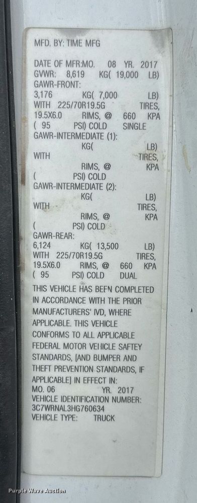 image for item EJ3206 2017 Dodge  Ram 5500HD bucket truck