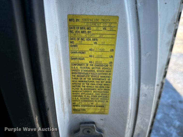 image for item EN5016 2004 Chevrolet Silverado 3500 utility bed pickup truck